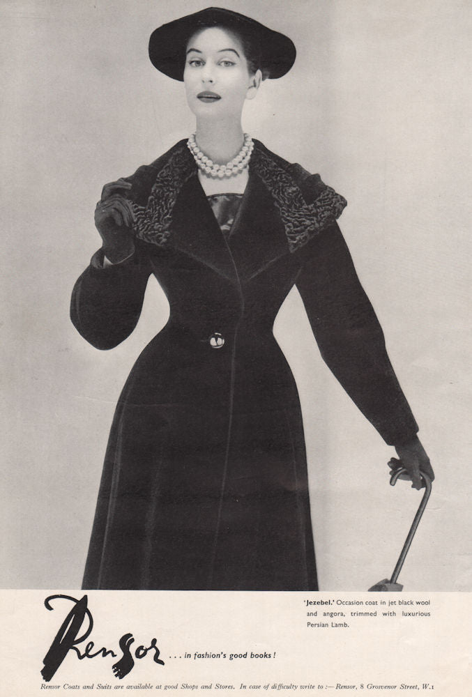 Rensor… in fashion's good books!. Advert. BRITISH VOGUE 1955 old vintage print